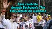 Fans celebrate Amitabh Bachchan's 77th b'day outside his residence