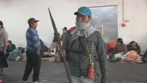 Guerreros indígenas de la Amazonía se unen a manifestaciones en Quito