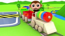 Aprenda colores para niños l Learn Colors for Children with Baby Monkey Toy Train Wheels On The Bus Nursery Rhymes Kid