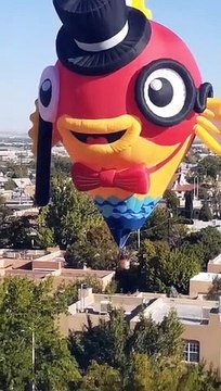 Atterrissage difficile pour cette montgolfière en forme de poisson