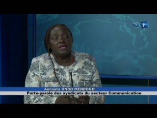 RTG/Grève des médias du secteur publique- Aminata Ondo Mendogo, porte-parole des syndicats du secteur Communication, sur le plateau du JT de 20h