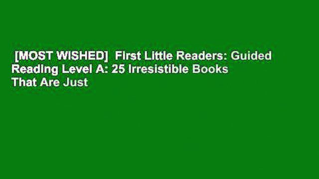 [MOST WISHED] First Little Readers: Guided Reading Level A: 25 Irresistible Books That Are Just