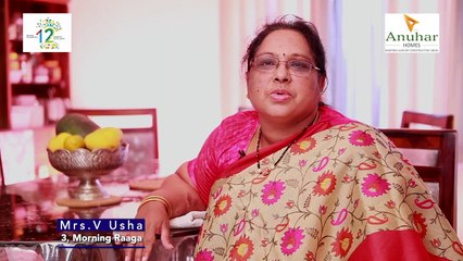 Mrs V Usha, 303- Morning Raaga  Testimonial - Alkapur Township Manikonda Hyderabad - Anuhar Homes