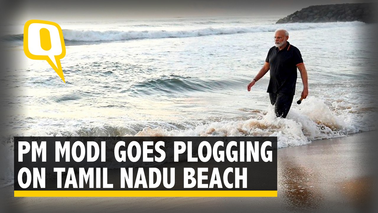 PM Modi Goes Plogging in TN Beach Ahead of Talk...