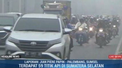 Kabut Asap Pekat, Jarak Pandang di Palembang Hanya 100 Meter