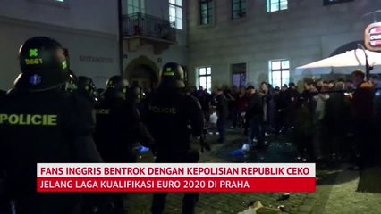 Fans Inggris membuat kekacauan di Praha