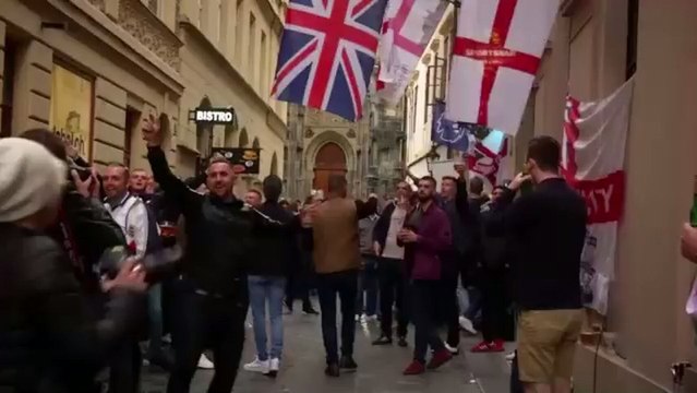 Hooligans ingleses en Praga