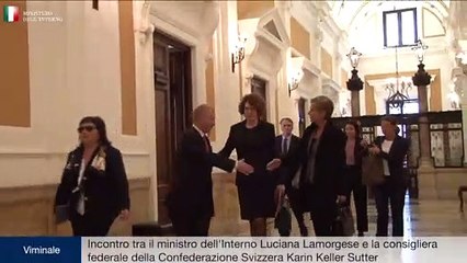 il ministro dell'Interno Lamorgese e la consigliera Svizzera Karin Keller Sutter (12.10.19)