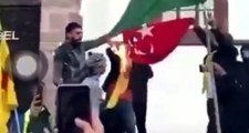 İsviçre'de terör örgütü PKK/YPG sempatizanları Türk bayrağı yaktı