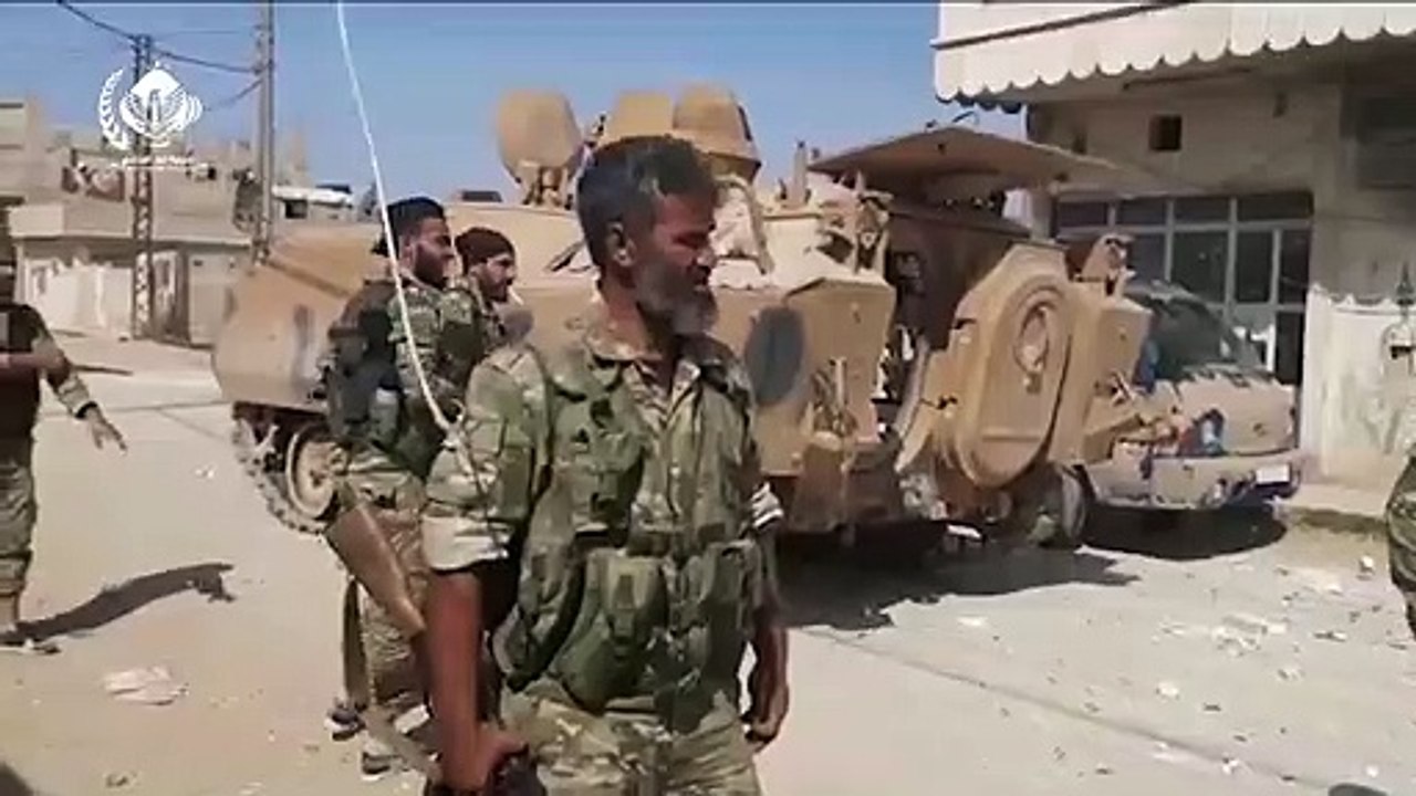 Footage of ongoing clashes between Turkish-backed jihadists and the Kurdish-led Syrian Democratic Forces in Ras al-Ayn Serêkaniyê - -FIRST VID