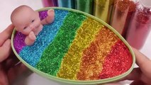 Slime Mix Glitter Colors Combine Water Clay Mixing Surprise Eggs Toys For Kids!