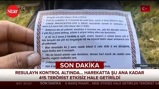 Türk savaş uçakları Tel Abyad’da Arapça ve Kürtçe bildiri attı