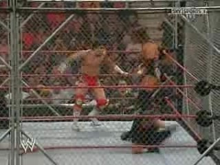 Triple H vs Mr. McMahon & Carlito Steel Cage Match