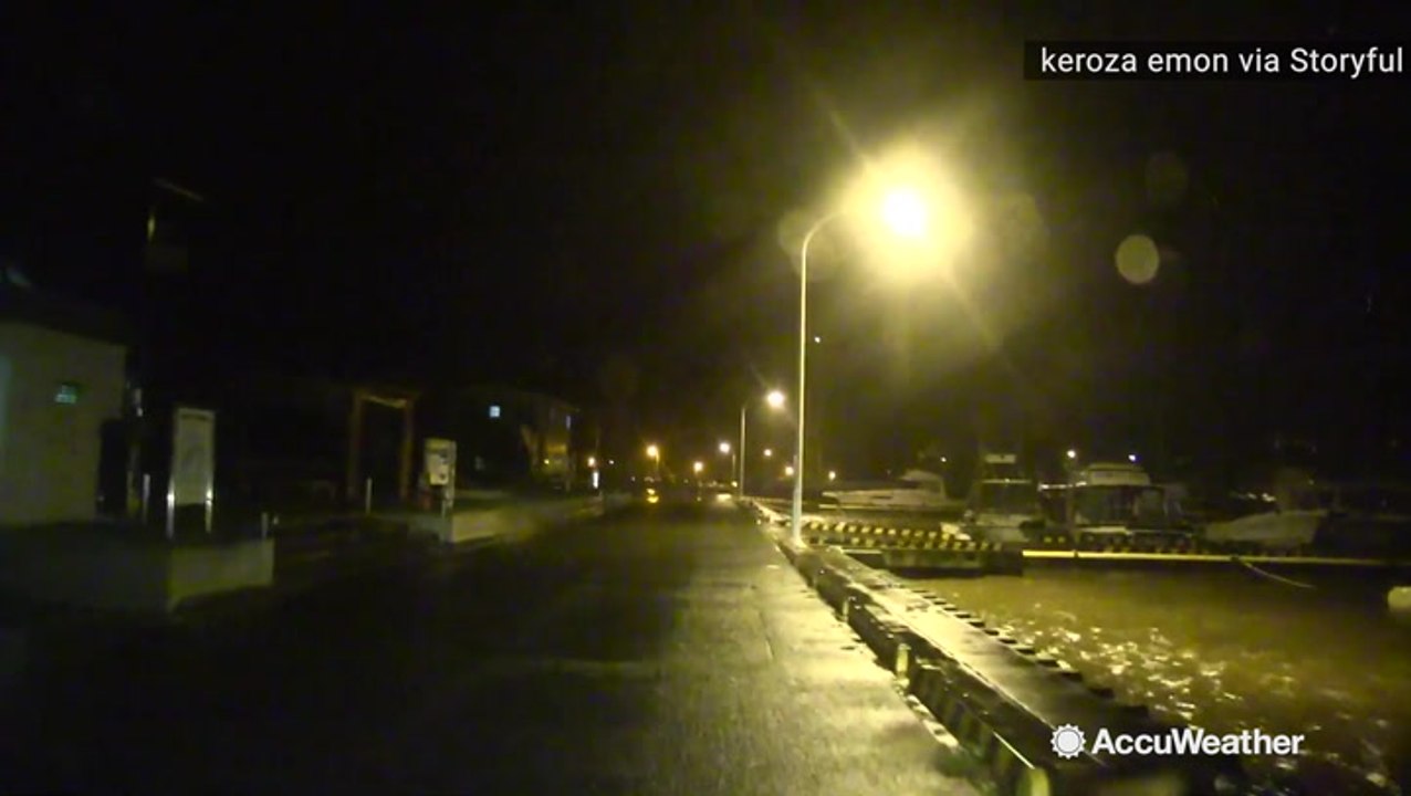 Driving through Chichijima as Typhoon Hagibis rolls through