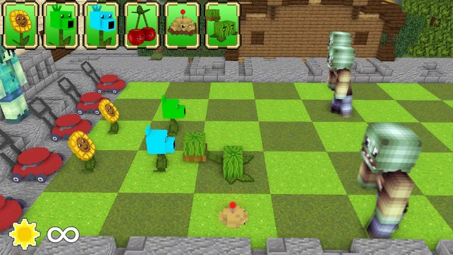 Monster School: PLANTS VS ZOMBIES CHALLENGE - Minecraft Animation