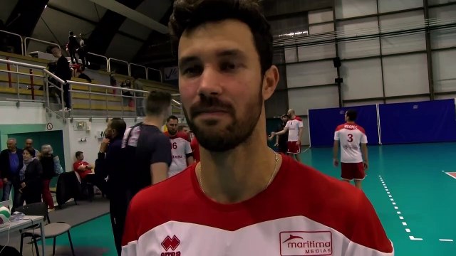 William Bersani après la victoire de Martigues Volley contre Saint-Quentin
