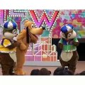Chipmunks Acts With Dogy On Stage Late Night Show