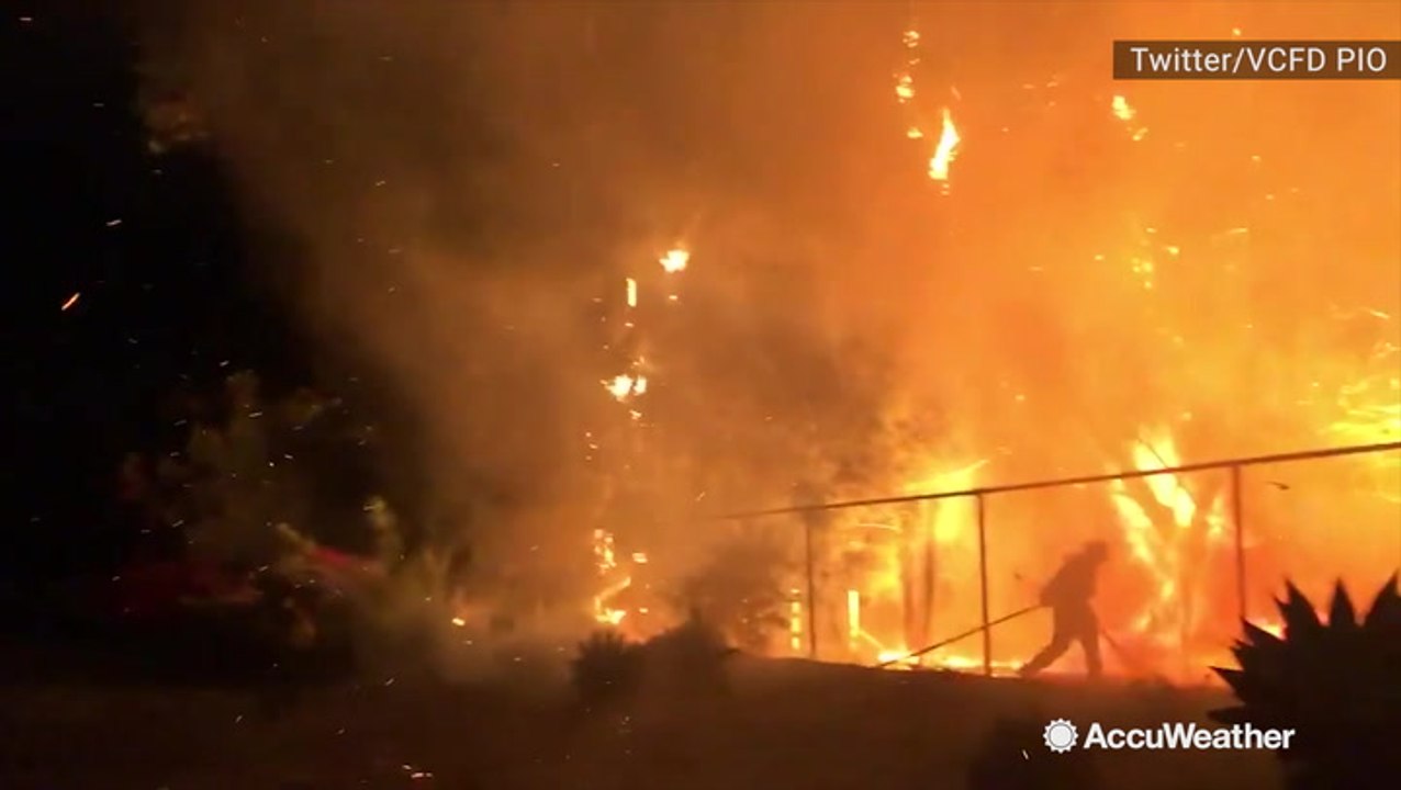 Firefighters work tirelessly to put out flames