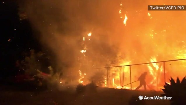 Firefighters work tirelessly to put out flames