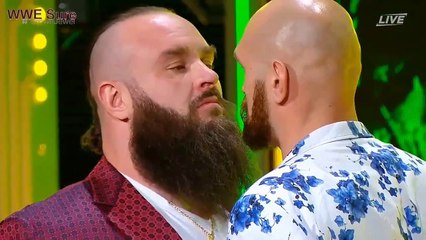 EPIC!! Braun Strownman Face to Face Tyson Fury on WWE Las Vegas Announcement Oct. 11 2019