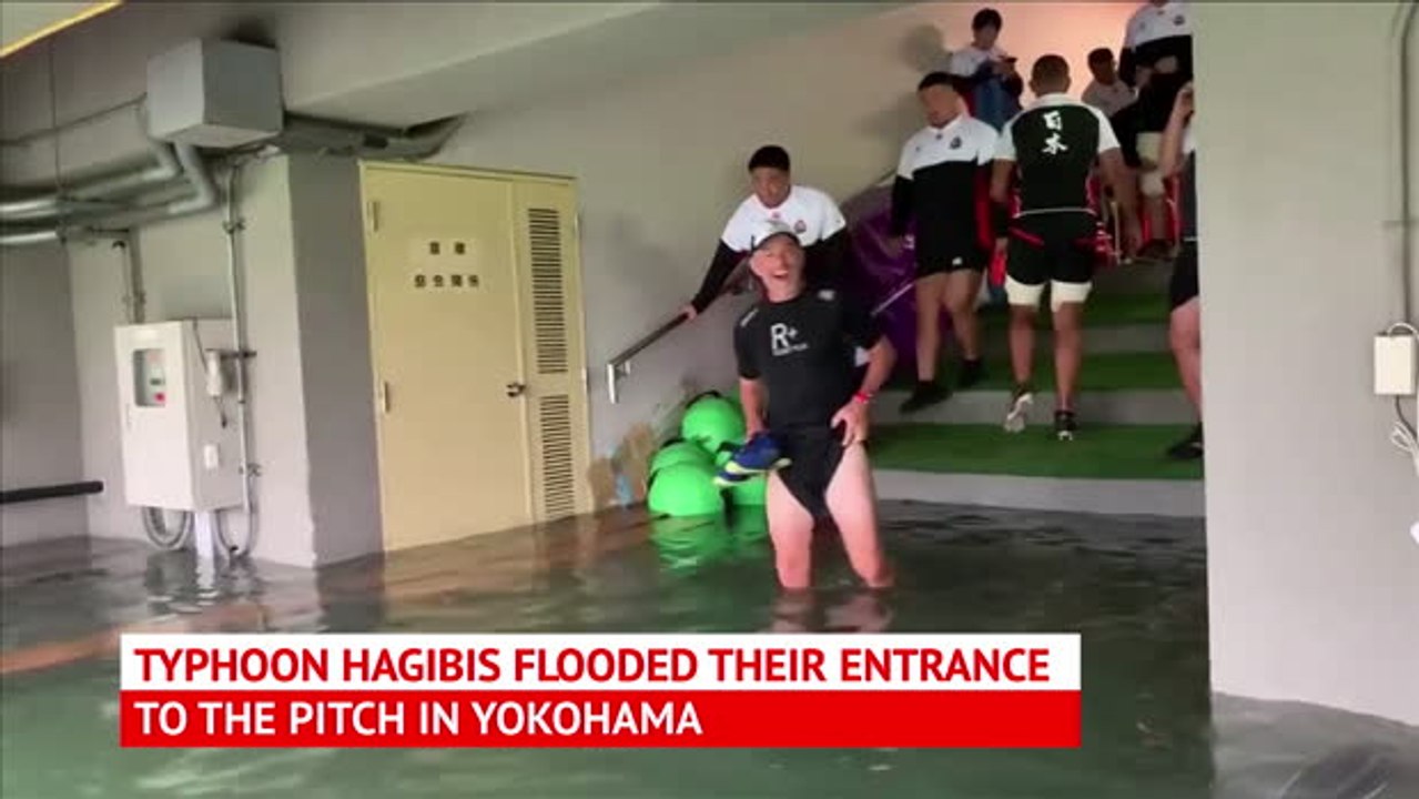 Typhoon floods Japan training facilities