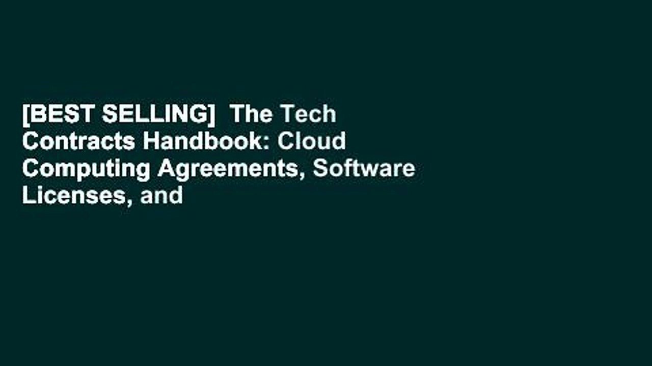 [BEST SELLING]  The Tech Contracts Handbook: Cloud Computing Agreements, Software Licenses, and