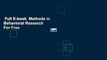 Full E-book  Methods in Behavioral Research  For Free