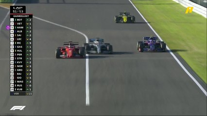 هاميلتون يحاول تجاوز فيتيل.. وسائق فيراري يرد