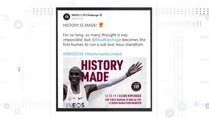Socialeyesed - Kipchoge catatkan rekor di bawah dua jam dalam lari marathon
