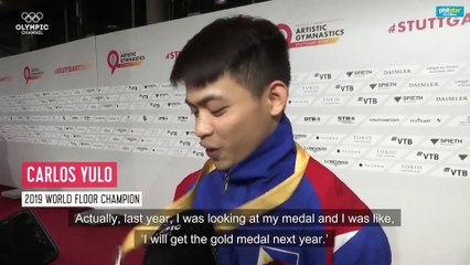 Carlos Yulo in disbelief after being named first Filipino world gymnastics champion