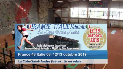 Neuvième et dernier tour, tir en relais, France / Italie féminin, La Côte-Saint-André 2019