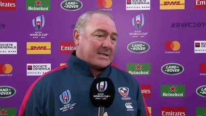 Gary Gold after USA's last match at Rugby World Cup 2019