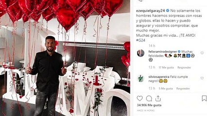 La romántica sorpresa de Tamara Gorro a Ezequiel Garay