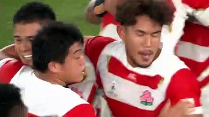 Japan players celebrate historic win