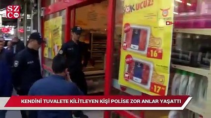 Fatih’te kendini marketin tuvaletine kilitleyen kişi polise zor anlar yaşattı