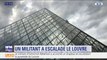 Un militant d'Extinction Rebellion a escaladé la pyramide du Louvre