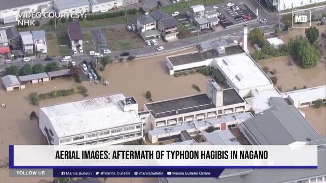 Aerial images: Aftermath of Typhoon Hagibis in Nagano