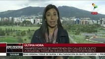 Ecuador: continúan las manifestaciones en el centro de Quito
