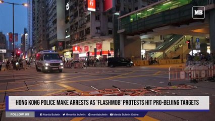 Hong Kong police make arrests as 'flashmob' protests hit pro-Beijing targets