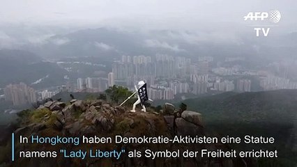 Demokratie-Aktivisten errichten "Lady-Liberty"-Statue auf Hongkonger Berg