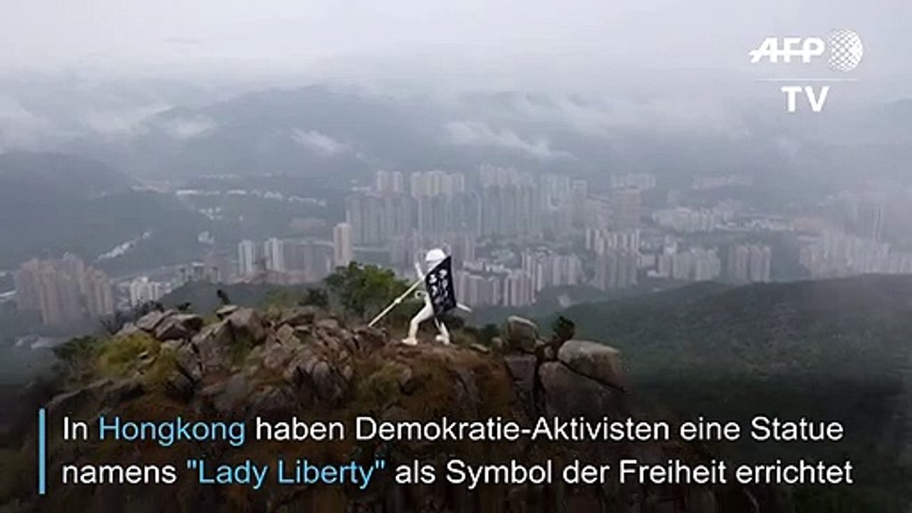Demokratie-Aktivisten errichten 'Lady-Liberty'-Statue auf Hongkonger Berg