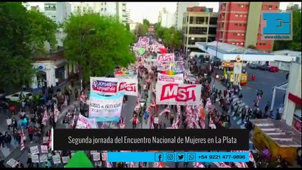 El comienzo de la marcha en el Encuentro Nacional de Mujeres