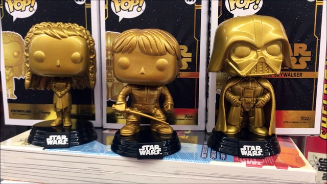 Luke Skywalker ,Princess Leia & Darth Vader Star Wars gold Funko Pop Walmart Exclusive Review