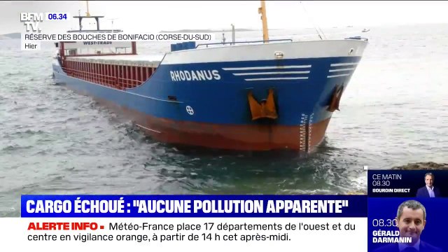 Un cargo s'est échoué dans la réserve naturelle de Bonifacio, aucune pollution ne serait à déplorer
