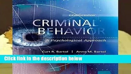 About For Books  Criminal Behavior: A Psychological Approach  Review