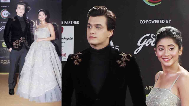 Shivangi Joshi & Mohsin Khan look perfect together at Gold Awards; watch video | FilmiBeat