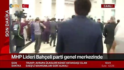 MHP Lideri Bahçeli parti genel merkezinde