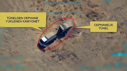 Görüntüleri paylaşıldı! Mühimmat ikmali yapan teröristler havaya uçtu