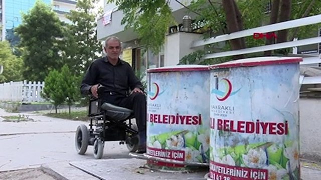 Engelli vatandaş: 'Engelli dostu kent' diyorlar ama kaldırımlara çöp tankları yerleştiriyorlar