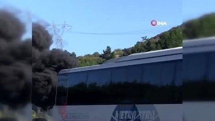 TEM Otoyolu'nda tır yangını